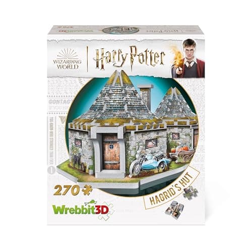 Image of Wrebbit3D HOGHAG Hagrid's Hut Harry Potter Puzzle, Multicolor, (270-Piece)