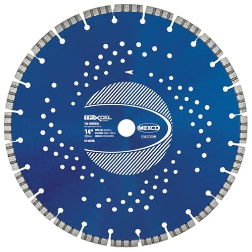 Image of Mexco Tri-Purpose Diamond Blade 350mm XCEL Grade – Superior, High-Performance Multi-Material Cutting Disc for Concrete, Asphalt, Slate, Brick - 300mm, 10mm Segment Height, 20mm Bore