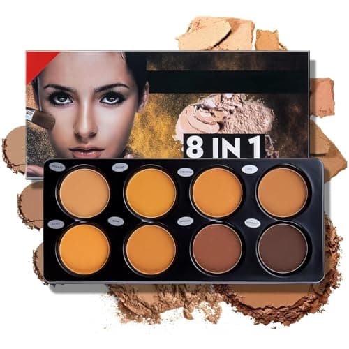 Image of Katiluxiya Matte 8 Color Ttimming Makeup Palette, Powder Contour Palette, Cosmetics Contour and Highlighting Powder Foundation Palette, Contour & Bronzer, Light to Medium, Vegan & Cruelty-Free