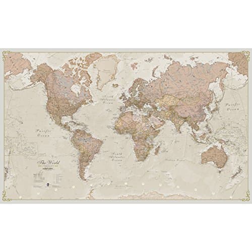 Image of Giant World Map - Antique World Map Poster - Laminated – 201 x 116