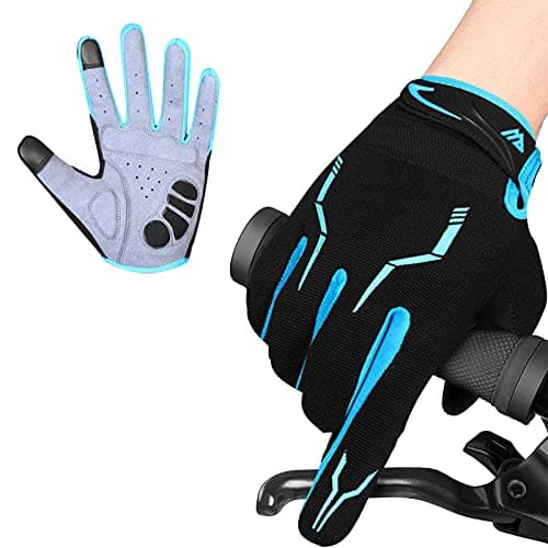 Image of WFX Cycling Gloves Full Finger Mountain Bike Gloves Touchscreen MTB Gloves Padded Anti-Slip MTB Road Biking Sports Gloves for men and women (Blue, XL)