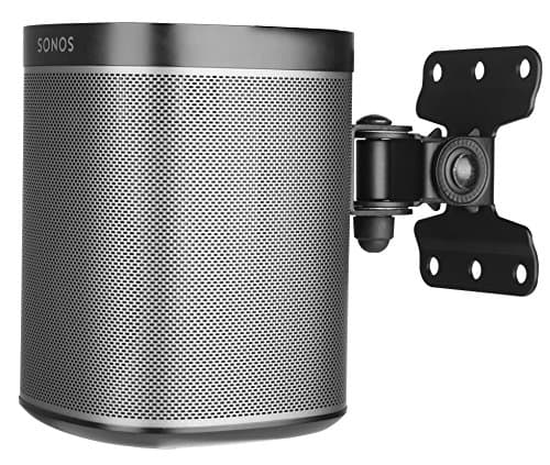 Image of Allcam WSP1B Sonos play1 wall mount bracket for Sonos Play One speaker w/tilt and swivel in Black
