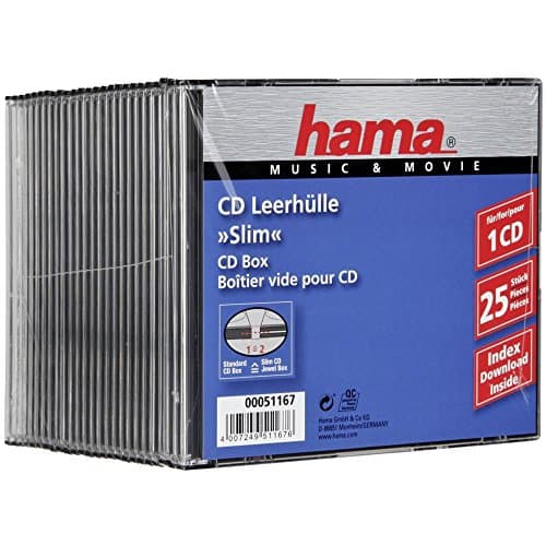 Image of Hama Slim CD Jewel Case | Pack of 25 | Transparent & Black