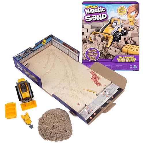 Image of Kinetic Sand, Dig & Demolish Truck Playset with 453 g of Kinetic Sand, for Kids Aged 3 and Up