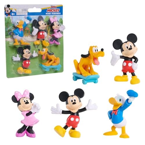 Image of Just Play Disney Junior Mickey Mouse Mini Figures Pack of 5, 3.8-5.7 cm Collectible Figures, Kids Toys from 3 Years