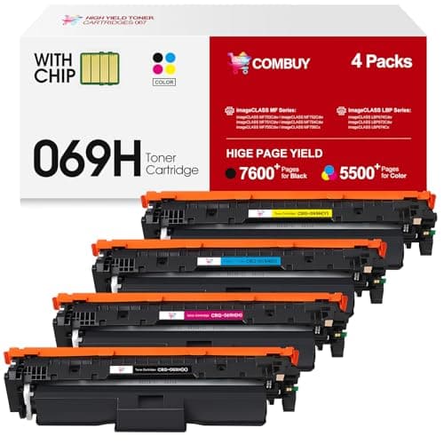Image of 069H Toner Cartridge Set 4 Pack High Yield Replacement for Canon 069 069H Toner Cartridge Works for Canon Color imageCLASS MF753cdw MF751Cdw LBP674Cdw MF752Cdw LBP673Cdw Printer (B/C/M/Y)