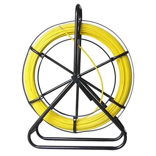 Image of KATSU Fiberglass Duct Rodder 6x100M with Steel Stand and Brake, Fiberglass Electric Cable Installation Tool, Electrician Pipeline Cable Running Threader Fish Tape Puller 312369
