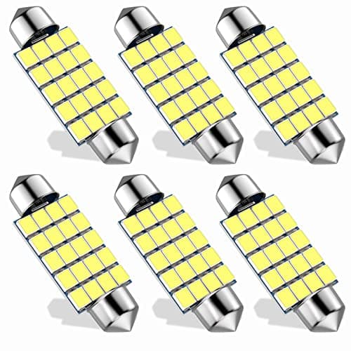 Image of Xnourney 578 LED Bulb,Super Bright 2835 Chips Latest 41mm 42mm 1.65in Festoon bulbs,DE3425 DE3423 for Car Interior Map Dome License Plate Courtesy Lights,211-2 569 Led Bulbs 12V (Pack of 6)