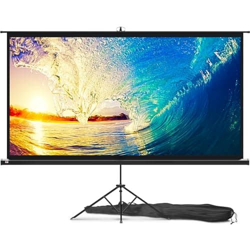 Image of PropVue Projector Screen with Stand 100 inch - 16:9 HD Premium Wrinkle-Free Tripod Screen for Projector with Carry Bag and Tight Straps