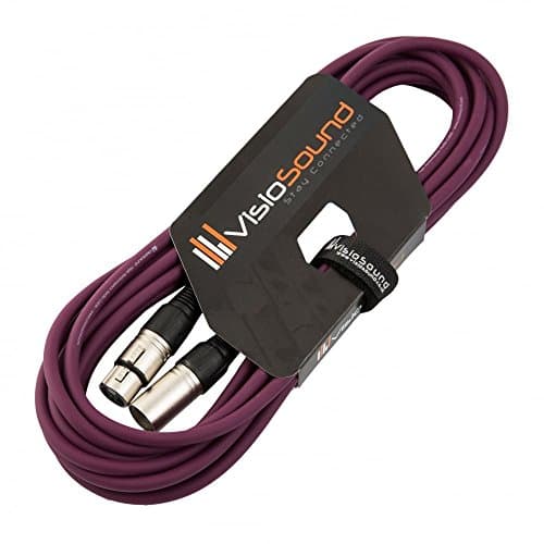 Image of VisioSound Male to Female XLR Mic Lead/Balanced Microphone/Mic Patch Cable / 7 Colours 6m Purple