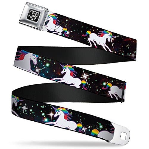 Image of Buckle-Down Seatbelt Belt - Unicorn Universe - 1.0" Wide - 20-36 Inches in Length, Multicolor, Large