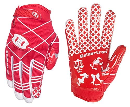 Image of Seibertron Pro 3.0 Twelve Constellations Elite Ultra-Stick Sports Receiver Glove Football Gloves Adult Size (Red, S)