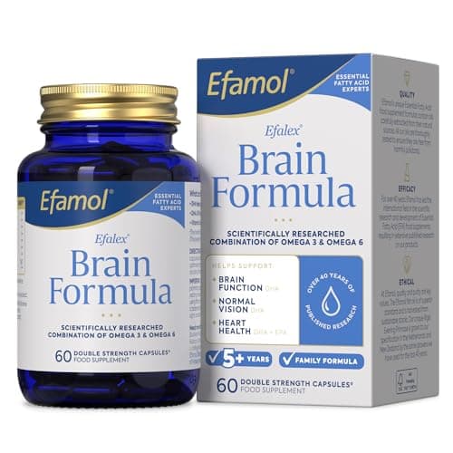 Image of Efamol Efalex Brain Formula | 60 Omega 3 Fish Oil Capsules with Evening Primrose Oil | Fish Oil Omega 3 Brain Supplement | Help Support Brain Function, Normal Vision & Heart Health | 30 Day Supply