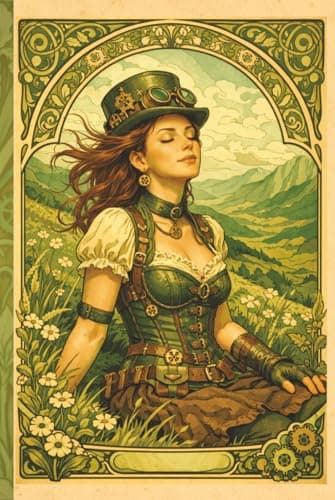Image of Steampunk Art Nouveau Hardback Notebook - The Green Muse - Blank Pages for Ideas, Notes and Sketches: Journal for ideas that seemed sensible at the time