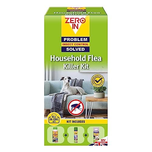 Image of Zero In All-In-One Flea Killer Kit. Lasting Control, Prevent Reinfestations. Kills Fleas, Eggs & Larvae. Value Kit Includes Flea Powder - 300 g; Flea Killer – 300 ml; Natural Killer Flea Bomb – 150 ml