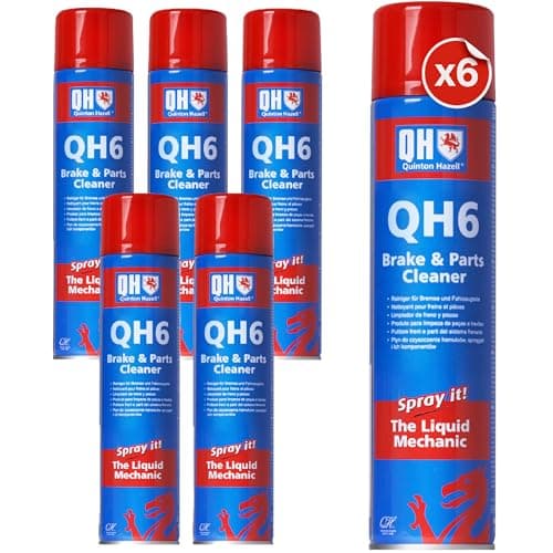 Image of Quinton Hazell Brake Cleaner Spray 600 ml (Pack of 6) - QH6 Brake, Clutch & Parts Cleaner, Fast Drying Formula Removes Grease, Oil & Dirt, Stops Brake Squeal & Clutch Slip