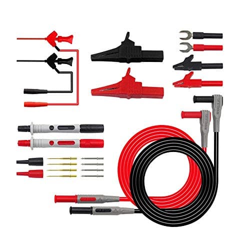 Image of DollaTek Test Lead Kits, P1300D Electronic Digital Multimeter Test Leads with Crocodile Clips Replaceable Probe Tips Set