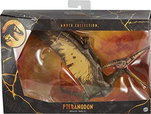 Image of Jurassic World Amber Collection Pteranodon 6-in Dinosaur Action Figure, Movie-Authentic Detail, Movable Joints & Figure Display Stand, Collectible Gift 8 Years & Up
