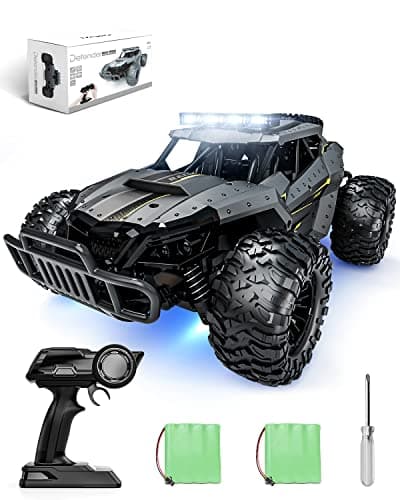 Image of Tecnock Remote Control Cars for Kids Adults, 1:16 Scale 20km/h All Terrain Monster Truck, 2.4GHz Off-Road RC Car with Headlights & Chassis Lights, 2 Batteries for 60min Play, Toys Gifts for Boys Girls