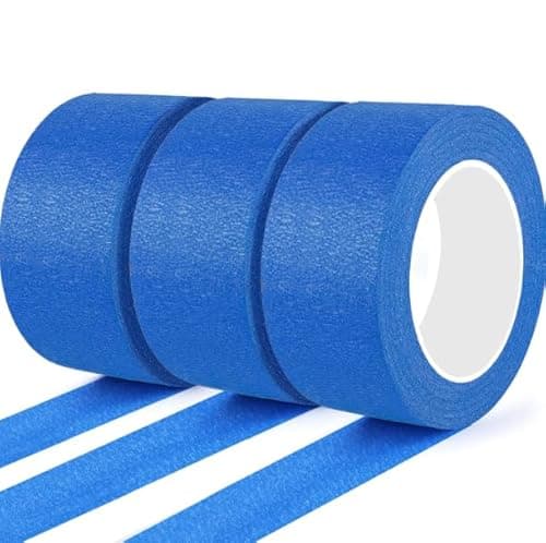 Image of BFHKXW 3 Rolls Blue Masking Tape for Painting, 48mm x 50m Painters Tape, Masking Tape for DIY, Home Renovation & Professional Decoration
