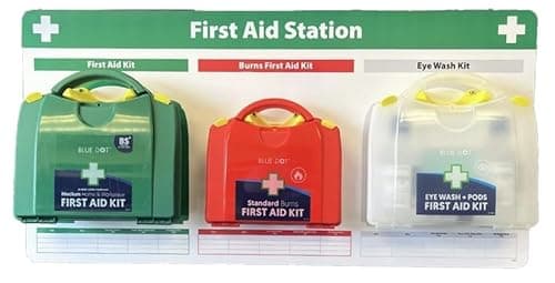Image of First Aid, Burns & Eye Wash Station | Wall mountable | Includes Fully stocked Medical Kits FAS5