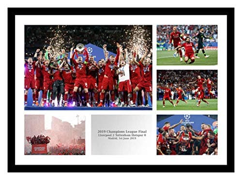 Image of Framed Liverpool FC 2019 Champions of Europe Photo Memorabilia