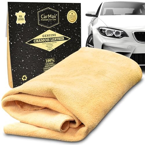 Image of CarMax Premium Quality Chamois Leather Car Drying Cloth (Regular) Perfect for Glass, Mirror, Interior & Exterior, Super Soft and Highly Absorbent
