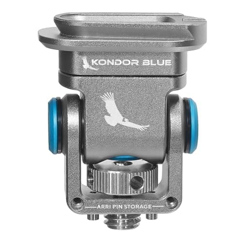 Image of KONDOR BLUE | Mini Lock Quick Release Pan Tilt Monitor Mount with ARRI Locating Pin | 360 Swivel, 180 Tilt, Adjustable Tension Lock for Field Monitors and Camera Rigs | Gray