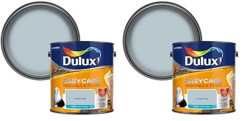 Image of Dulux Easycare Washable & Tough Matt Emulsion Paint - Coastal Grey - 2.5L (Pack of 2)