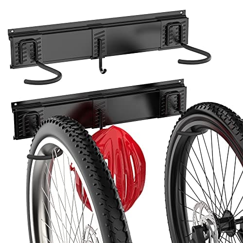 Image of Ultrawall Bike Rack, Garage Bike Rack Wall Mount for 2 Bicycle and 1 Helmet, Heavy Duty Bike Storage for Home Space Saving Holds Up to 100lbs