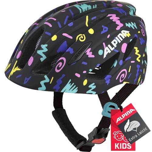 Image of ALPINA PICO, black-confetti gloss, 50-55 cm, robust bike helmet for children, individually adjustable