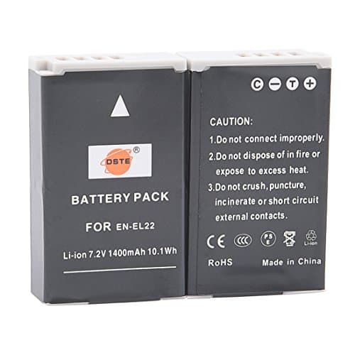 Image of DSTE 2-Pack EN-EL22(7.2V 1400mAh) Rechargeable Li-ion Battery Compatible for Nikon 1 J4 Nikon 1 S2 Camera