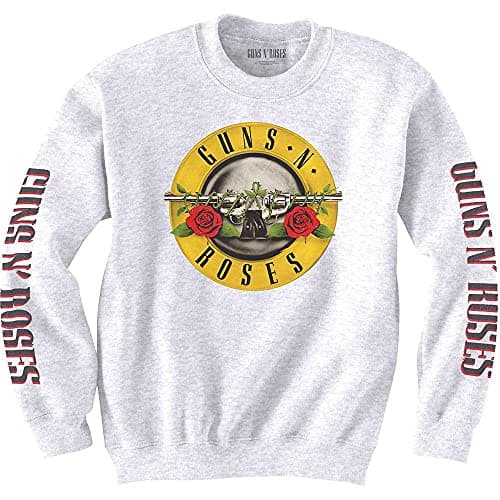 Image of Guns N' Roses Sweatshirt Classic Band Logo Official White Unisex L