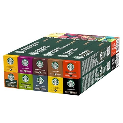 Image of STARBUCKS Discovery Variety Pack by Nespresso, All Roast Types Coffee Capsules 10 x 10 (100 Capsules) - Amazon Exclusive