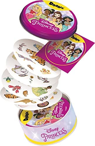 Image of Asmodee | Dobble Disney Princess | Fun Family Card Game | Fast-Paced Observation Game | 15 Min Playtime | 2-8 Players | Ages 6 and up | Tin Box & 55 Cards
