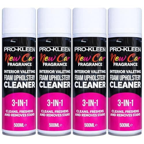 Image of Pro-Kleen Interior Valeting Foam Upholstery Cleaner - 3-in-1 Formula to Deeply Clean, Remove Stains and Eliminate Odours - New Car Fragrance (4 x 500ml)