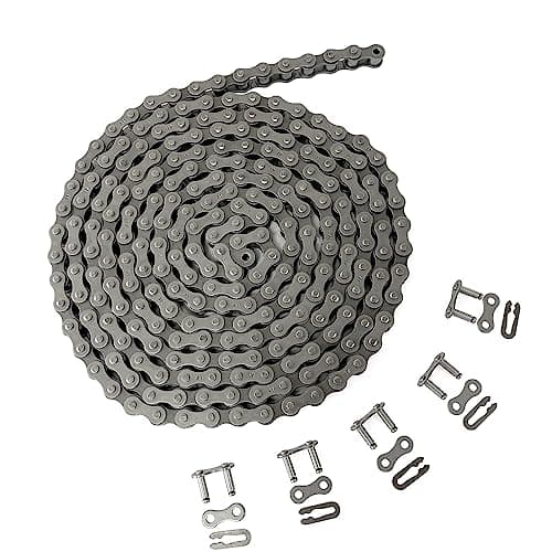 Image of AZSSMUK #41 Roller Chain - 3 Feet + 5 Free Connecting Links Carbon Steel Chains for Home and Industrial Machinery (41-3FT, 1)