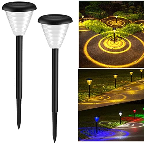 Image of YUXUE 2 Pack Solar Outdoor Lights, Solar Powered Landscape Lights IP65 Waterproof Spotlights Smart Light Sensing for Garden Pathway Walkway Yard Landscape Patio