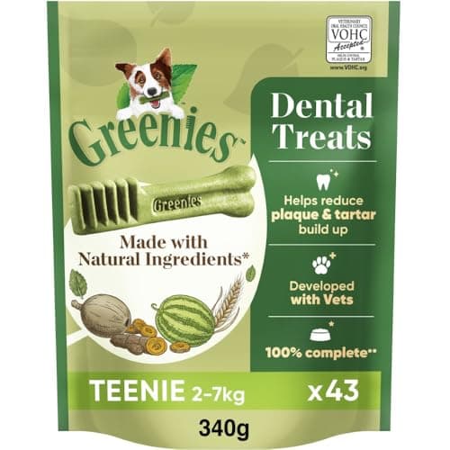 Image of Greenies Original Adult Teenie Dog Treats 43 x Dental Chews 340g (Pack of 6)
