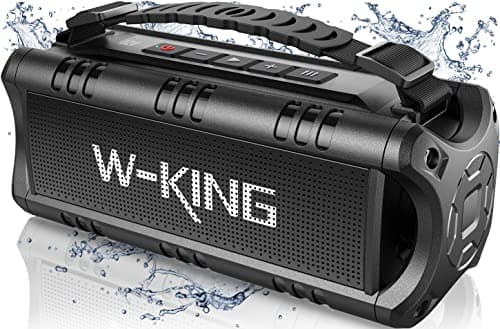 Image of W-KING Bluetooth Speaker, 60W PEAK Portable Loud Speakers Wireless Bluetooth, IPX6 Waterproof Outdoor Speakers, 24H, EQ, AUX, TF Card, USB Playback, 30W Powerful Bass Speaker for Home, Party, Camping
