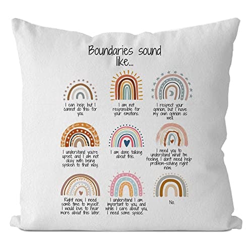 Image of IWXYI Rainbow Office Decoration, Rainbow Pillow Cover 18x18,Rainbow Cushion Pillowcase,Mental Health Rainbow Decorative Pillow Case for Office Classroom Decor