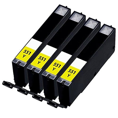 Image of BVH Direct 4 Yellow Compatible with Canon CLI-551 Y Printer Ink Cartridge with Canon Pixma iP7250, iP8750, iX6850, MG5450, MG5550, MG5650, MG6350, MG6450, MG6650, MG7150, MG7550, MX725, MX925