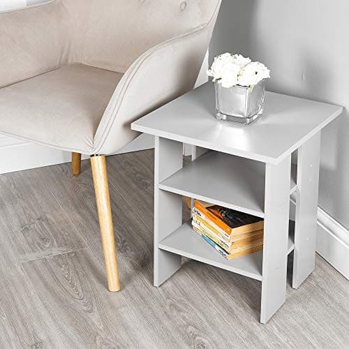 Image of URBNLIVING 2 Tier Wooden Modern Side End Table (Grey)