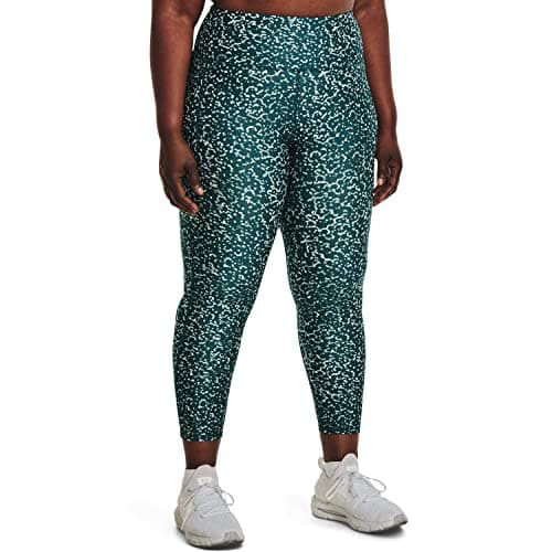 Image of Under Armour HeatGear Armour Womens Printed Ankle Leggings, Tourmaline Teal-fresco Green-opal Green, XL