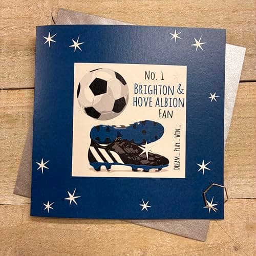 Image of WHITE COTTON CARDS BRIGHTON & HOVE ALBION FOOTBALL FAN GREETING CARD - BOLD COLOURS (FFC46)