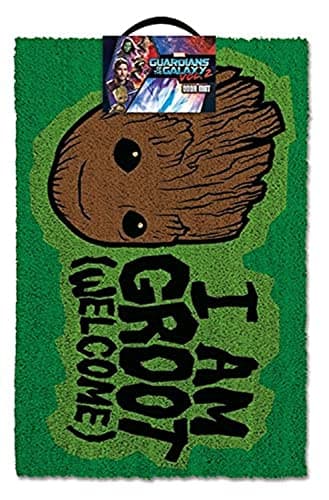 Image of Guardians Of The Galaxy Vol. 2 Guardians of The Galaxy Volume 2 I am Groot Welcome Door Mat, Coir, Green, 60 x 40 x 1.5 cm