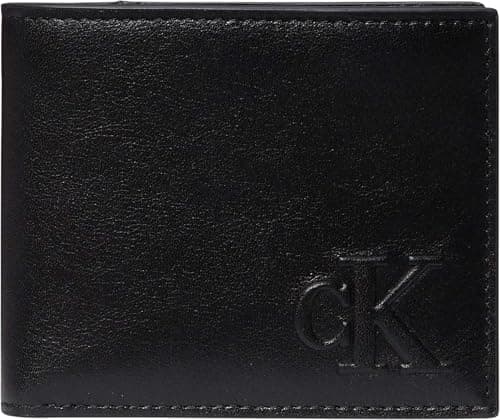 Image of Calvin Klein Jeans Men's Sculpted Impression Billfold LV04G1071G Wallets, Black (Black), One Size