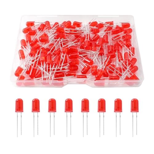 Image of YIXISI 100 PCS 5mm LED Diode, 2-Pin Light Emitting Diodes, Round Head LED Diodes, Red