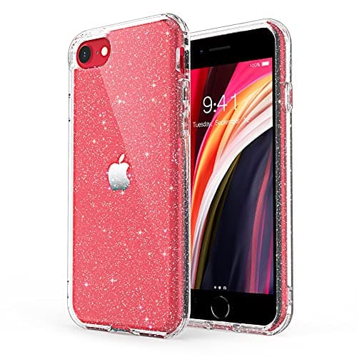Image of ULAK Compatible with iPhone SE 3rd Generation 2022 Case, iPhone SE 2020 Case Clear Glitter Soft TPU Cover for Women Girls, Shockproof Protective Phone Case for iPhone 7/iPhone 8 4.7 Inch, Sparkle