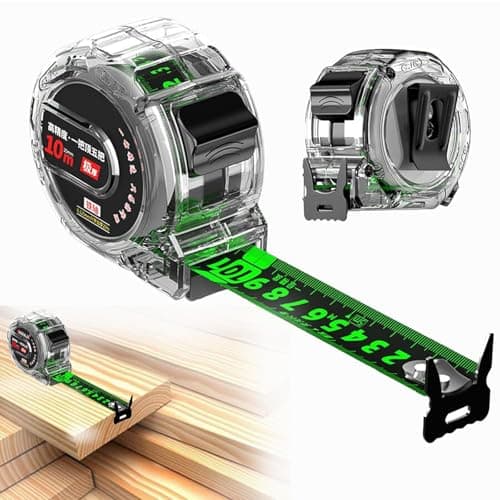 Image of Stainless Steel Tape Measure with Fluorescent 10M*25MM Waterproof Tape Measure, Thicken Ruler Tape with Rust and Corrosion Resistant Stainless Steel for Industrial and Home